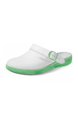 Clog Berufsschuh Damen Weiß Leder Abeba