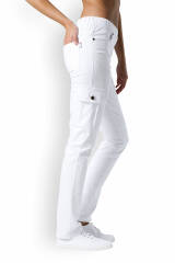 Jeans-Leggings Weiß mit Nietenbesatz