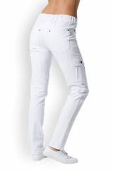 Jeans-Leggings Weiss mit Nietenbesatz