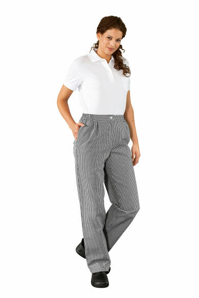 Gastro Pantalon Femme - à plis noir/blanc
