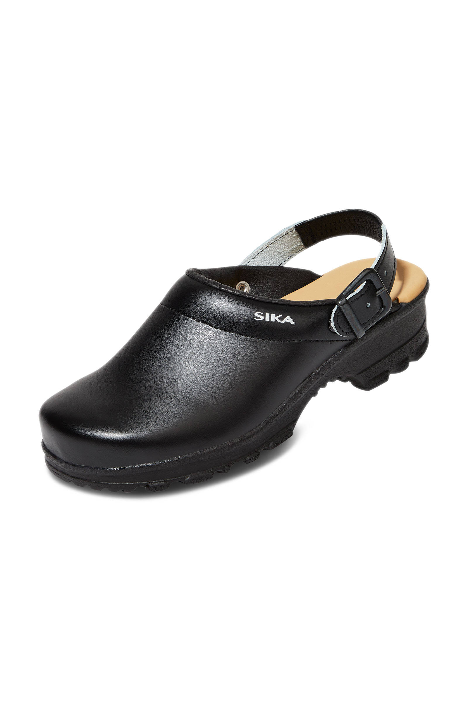 Berufs-Clog, Schwarz,  Permair Leder Unisex