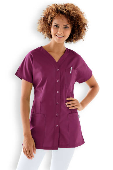 JUST STRONG tuniek dames - doorknoopsluiting berry