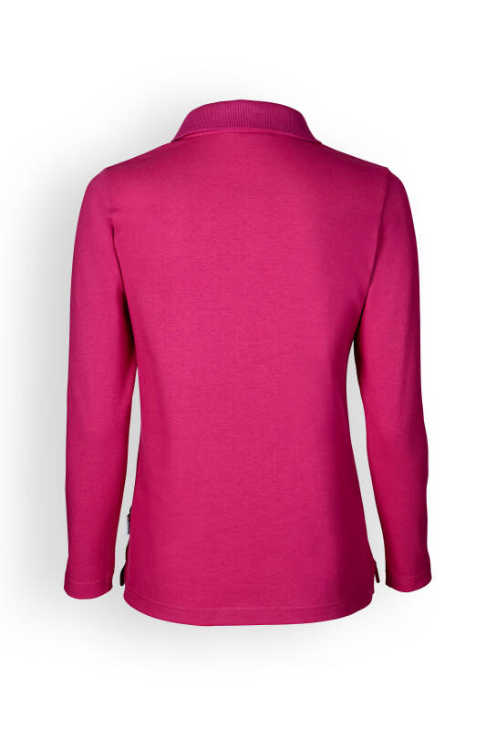 Poloshirt für Damen Pink Langarm Stretch