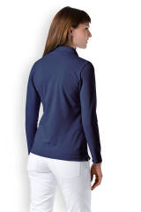 Poloshirt für Damen Navy Langarm Stretch