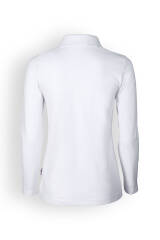 Stretch Shirt Damen - 1/1 Arm mit Polokragen weiß