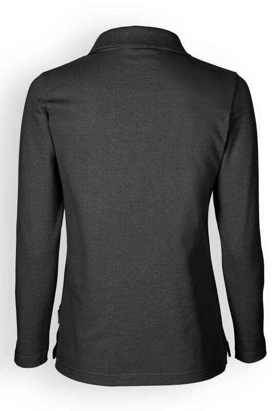 Stretch shirt dames - 1/1 mouw met polokraag leigrijs