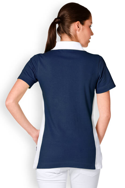 Damen-Poloshirt Navy Logostickerei