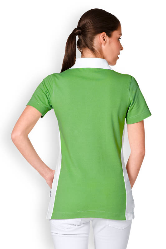 Damen-Poloshirt Apfelgrün Logostickerei