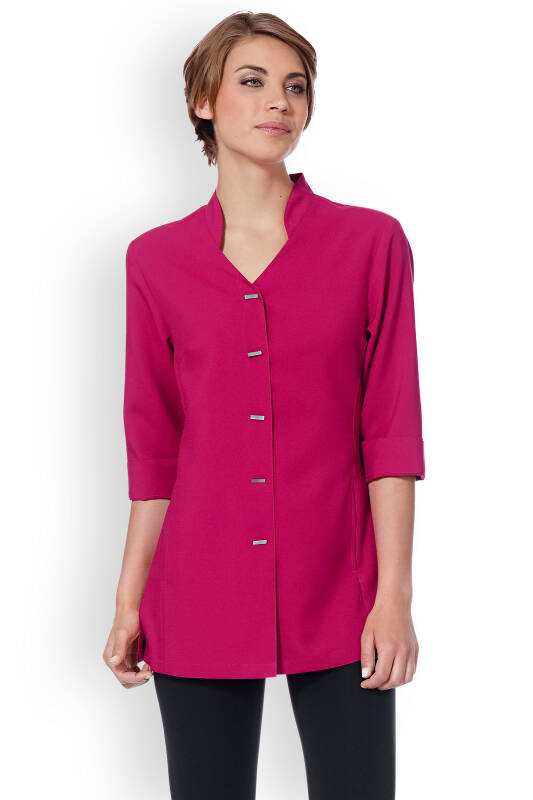 Damen-Kasack Pink 3/4-Arm mit Schlitz