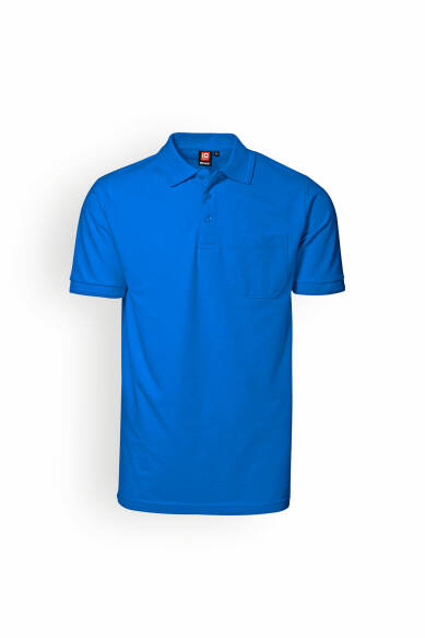 T-shirt Homme en Piqué adapté au lavage industriel selon EN ISO 15797 - Col polo bleu azur