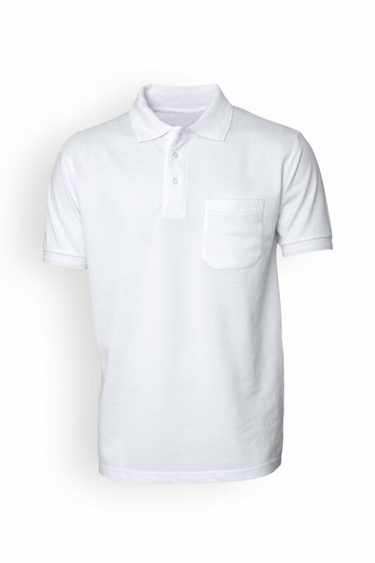 T-shirt Homme en Piqué adapté au lavage industriel selon EN ISO 15797 - Col polo blanc
