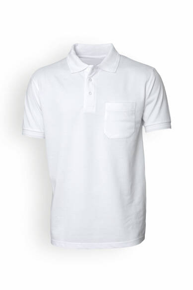 Piqué Shirt Herren Industriewäsche geeignet nach EN ISO 15797 - Polokragen weiß