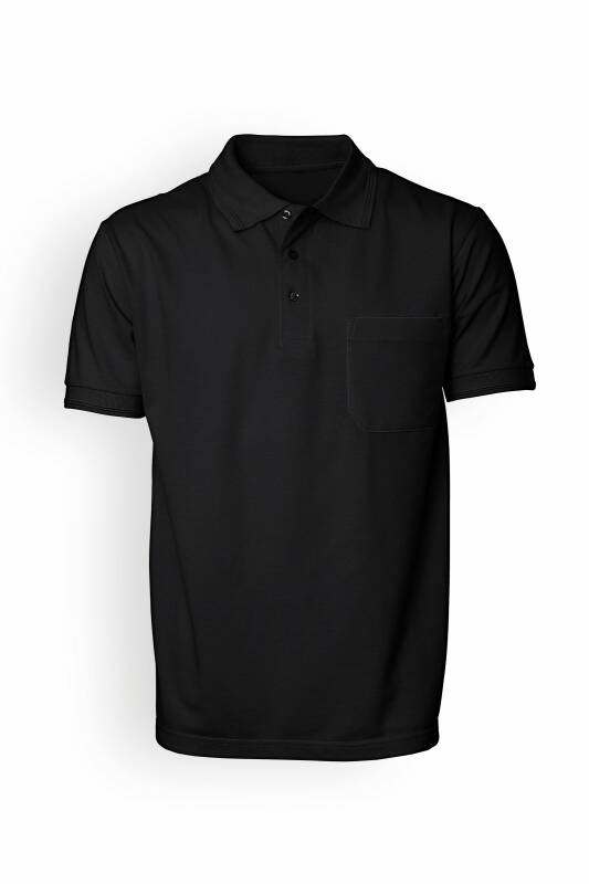 T-shirt Homme en Piqué adapté au lavage industriel selon EN ISO 15797 - Col polo noir
