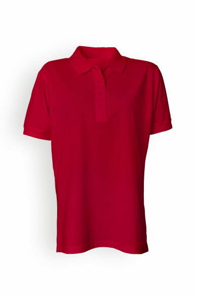 Piqué Shirt Damen Industriewäsche geeignet nach EN ISO 15797 - Polokragen rot