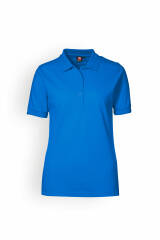 T-shirt Femme en Piqué adapté au lavage industriel selon EN ISO 15797 - Col polo bleu azur
