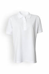 T-shirt Femme en Piqué adapté au lavage industriel selon EN ISO 15797 - Col polo blanc