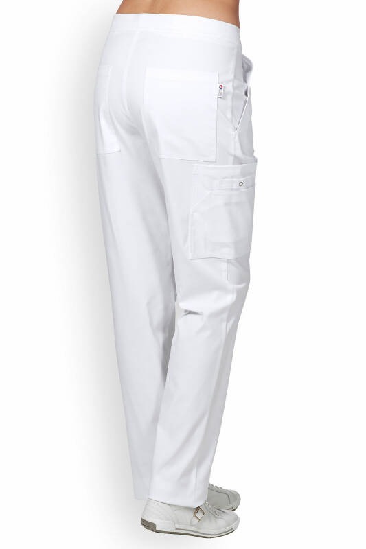 CLINIC WASH Pantalon mixte - Poche sur la jambe blanc