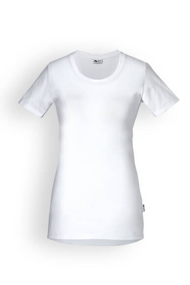 Longshirt Damen Weiß 1/2-Arm Rundhals