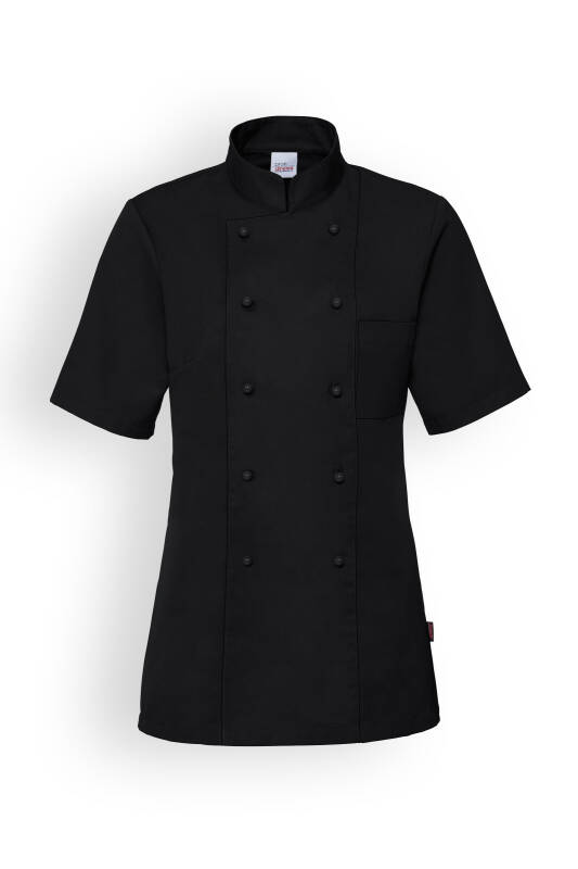 Damen-Kochjacke Schwarz Luftösen 1/2 Arm