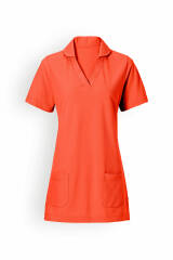 Damen-Longshirt V-Ausschnitt Mandarinrot