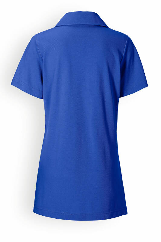 Piqué Longshirt Damen - mit Kragen königsblau