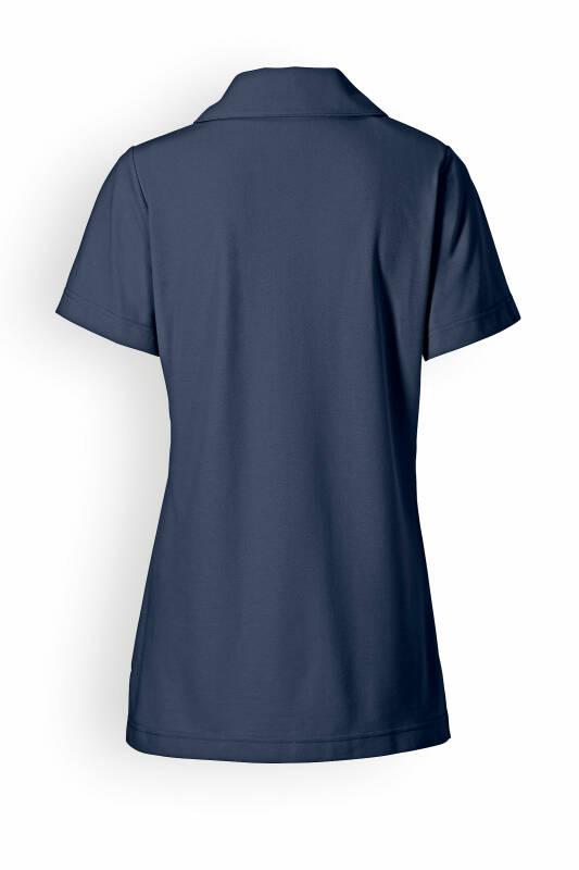 Piqué long-shirt dames - met kraag navy