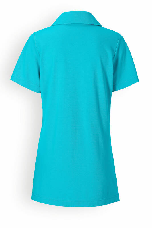 T-shirt long Femme en Piqué - Avec col bleu curaçao
