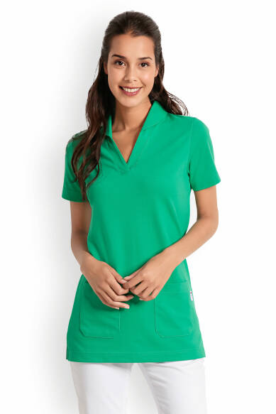 Damen-Longshirt V-Ausschnitt Irischgrün