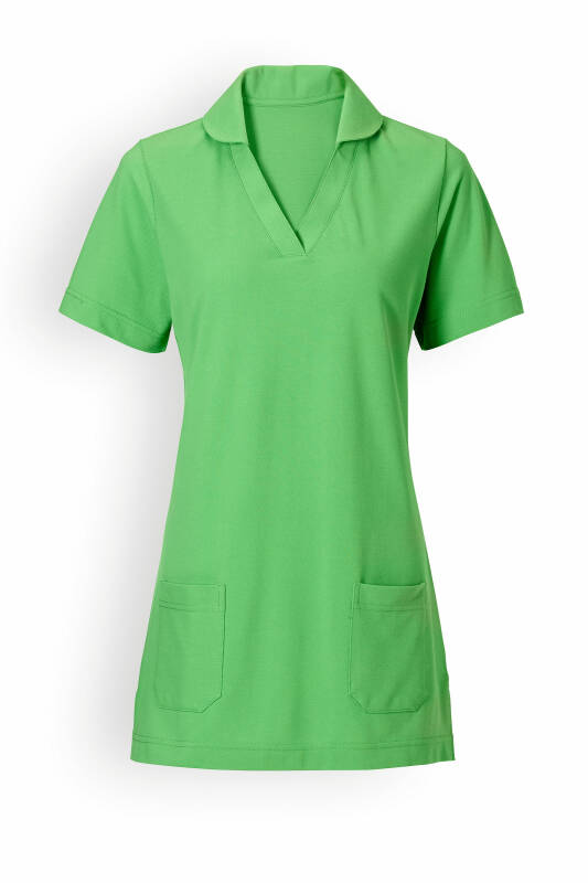 T-shirt long Femme en Piqué - Avec col vert pomme