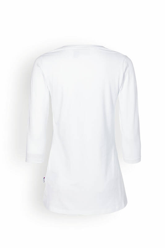 Damen-Shirt Weiß 3/4-Arm Stretch