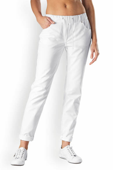 Pantalon 5 poches Femme - look jean blanc