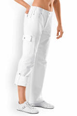 Just STRONG Pantalon mixte - Ceinture partiellement élastiquée blanc