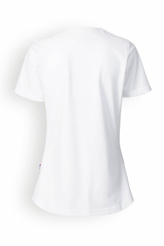 T-shirt long Femme en Piqué - Encolure diagonale blanc