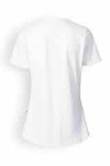 Piqué Longshirt Damen - diagonaler Ausschnitt weiß