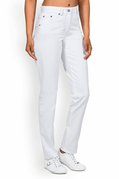 5-pocket broek dames - hoge taille wit