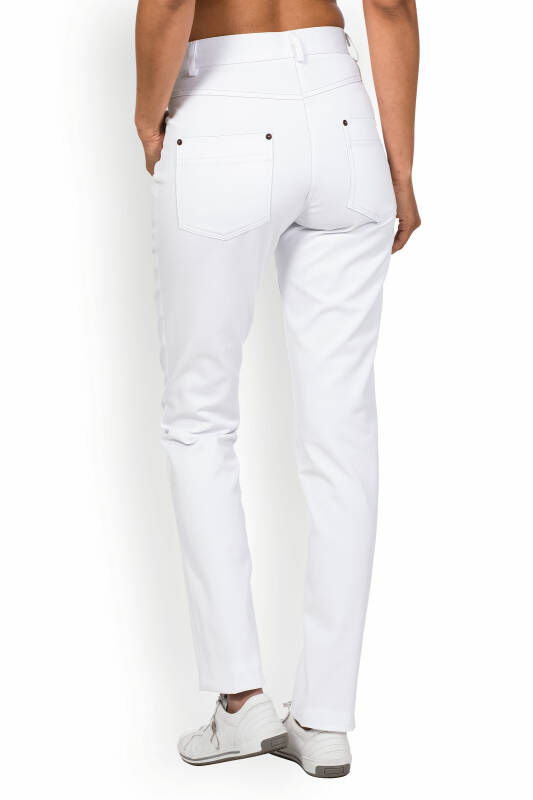5-Pocket Hose Damen - Hohe Taille weiß