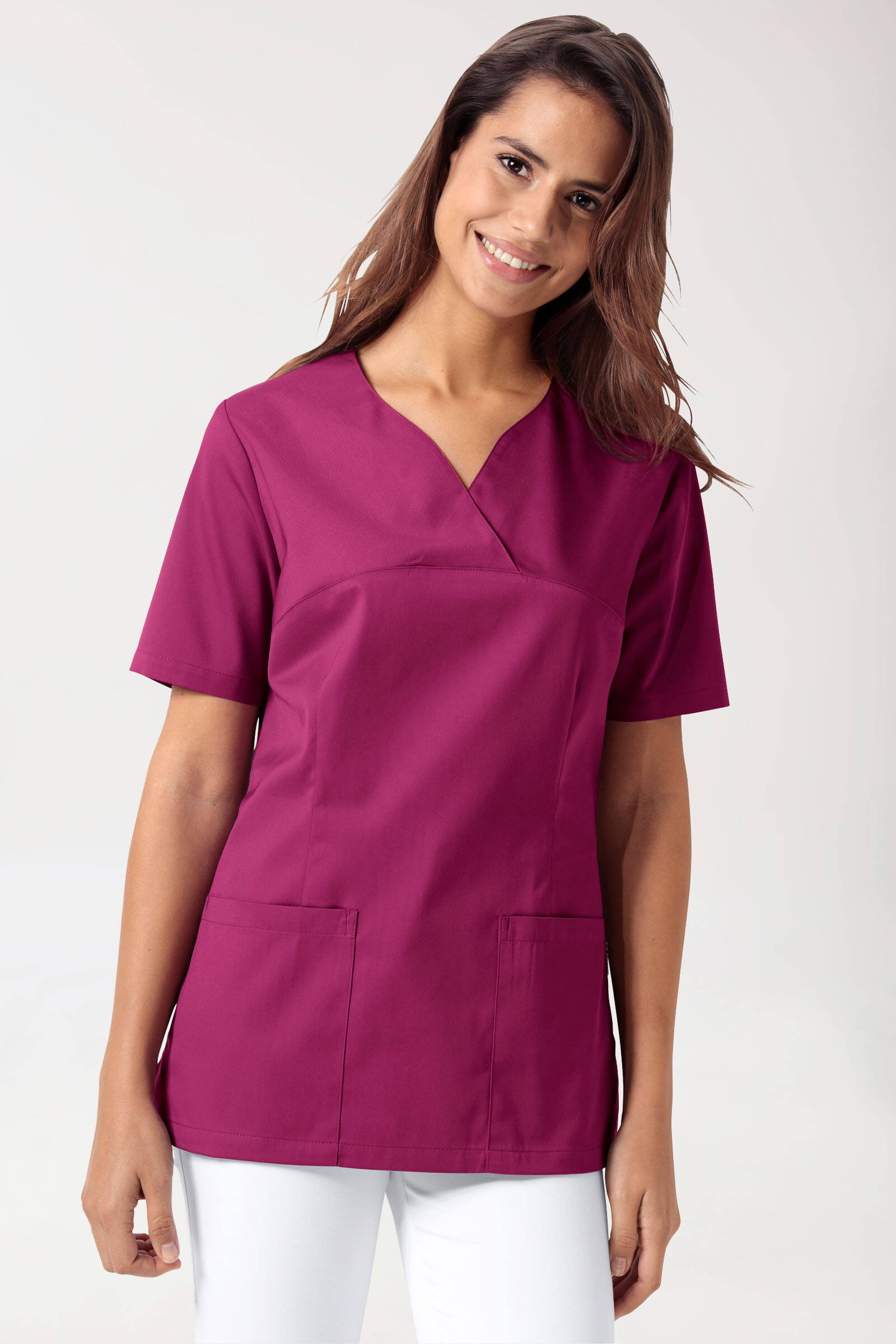CORE Tunique médicale Femme - Décolleté Cœur berry pour femmes, berry
