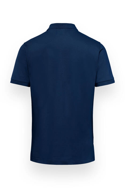 T-shirt Stretch Homme - Col polo bleu navy