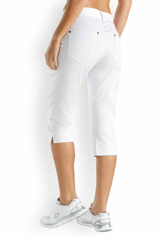 True Royal Synthetik Hose in Weiß Damen Bekleidung Hosen und Chinos Capri Hosen und cropped Hosen 
