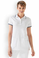 Damen-Longshirt Weiß Navy