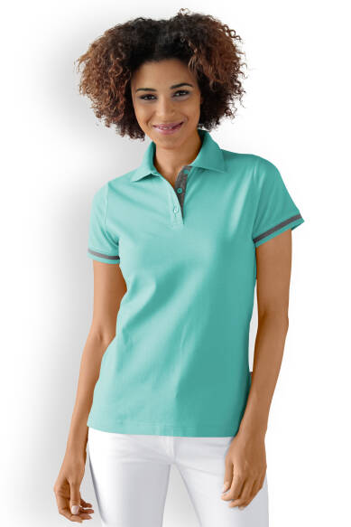 Shirt Damen Aqua Green Dunkelgrau Melange
