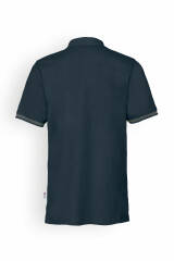 Stretch shirt heren - polokraag navy/donkergrijs melange