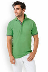 T-shirt Stretch Homme - Col polo vert pomme/gris chiné foncé