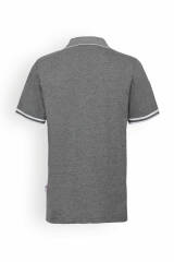 Stretch Shirt Herren - Polokragen - Kontrastknopfleiste - dunkelgrau melange/weiß