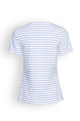 Shirt dames - 1/2 mouw wit/blauw