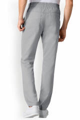 Tencel Pantalon mixte - Ceinture élastiquée gris perle