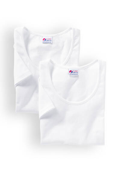 T-Shirt Coton Femme Lot de 2 - manche courte blanc