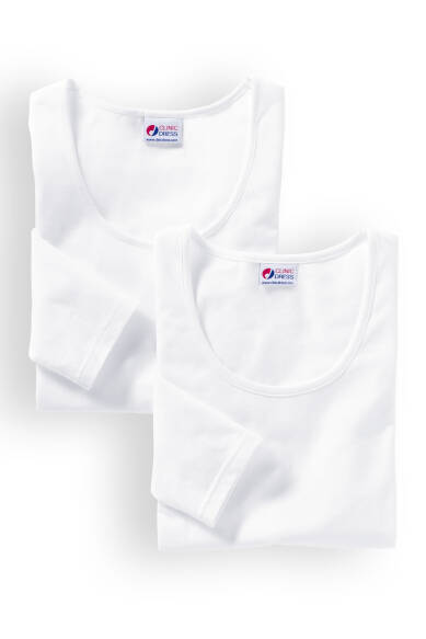 Katoenen shirts dames 2-pack - 3/4 mouw wit