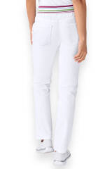 Pantalon Stretch Femme - Ceinture en maille blanc