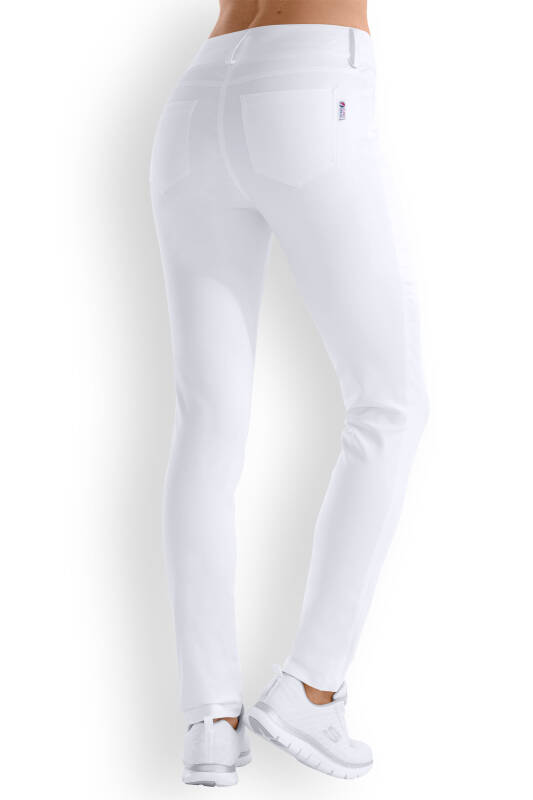 Comfort Stretch Pantalon 5 poches Femme - Ceinture large blanc